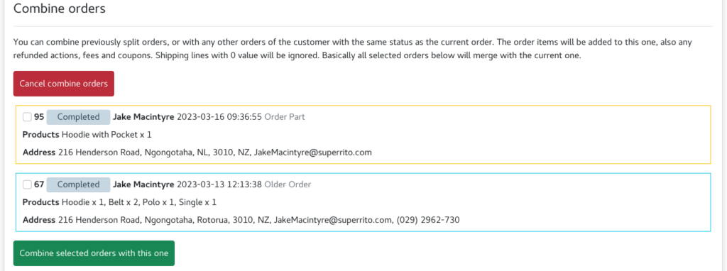 honeybadger.it platform combine orders