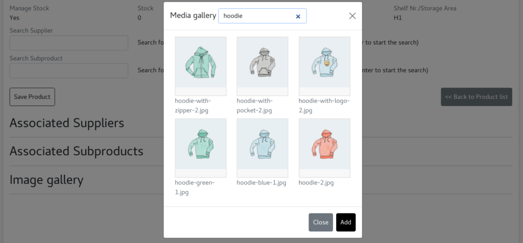 honeybadger.it platform product variant image gallery select