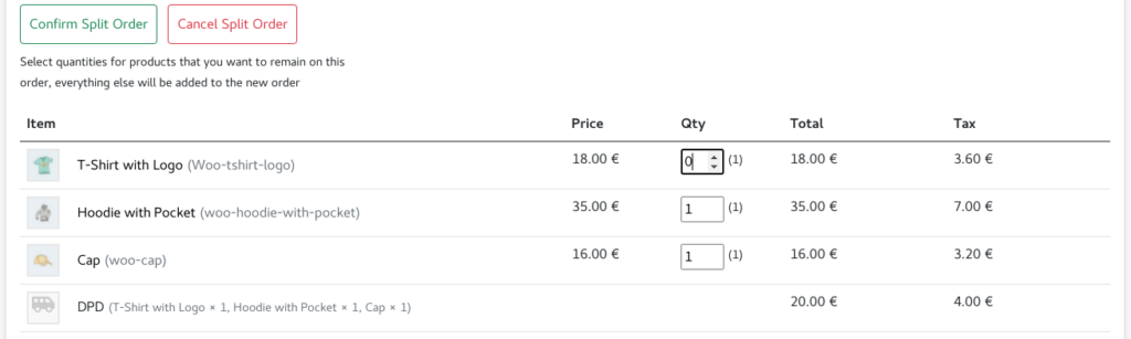 honeybadgger.it platform split woocommerce order