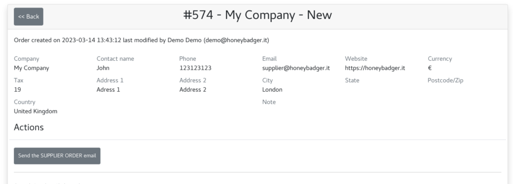 honeybadger.it platform supplier order edit