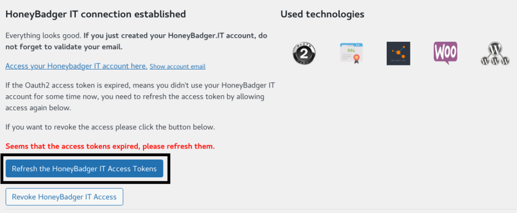 honeybadger.it plugin refreshing oauth tokens